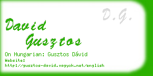 david gusztos business card